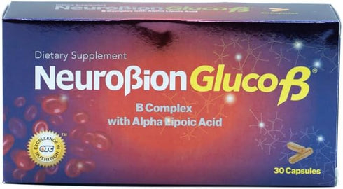 Neurobion Gluco B con Acido Alfa Lipoico Dietary Supplement B Complex with Alpha Lipoic Acid, Complejo B 30 Capsule...