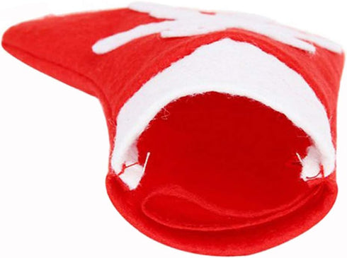12Pcs Mini Christmas Stockings Snowflake Tableware Holders, Small Candy Pouch Bag Knife Spoon Fork Bag Christmas Socks Decoration for Xmas Decorat...