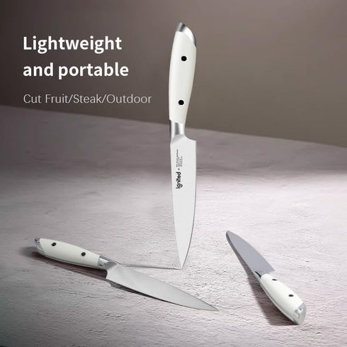 5 inch Paring Knife, German 1.4116 Stainless Steel Peeling Knife, Fruit Vegetable Knife with White ABS Handle, Razor Sharp Small Kitchen Knife wit...