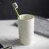 Striped Ceramic Toothbrush Cup, Couple Toothbrush Cup, 10.5 oz Simple Toothbrush Cup, Drinking Cup, Tea Cup (White)...