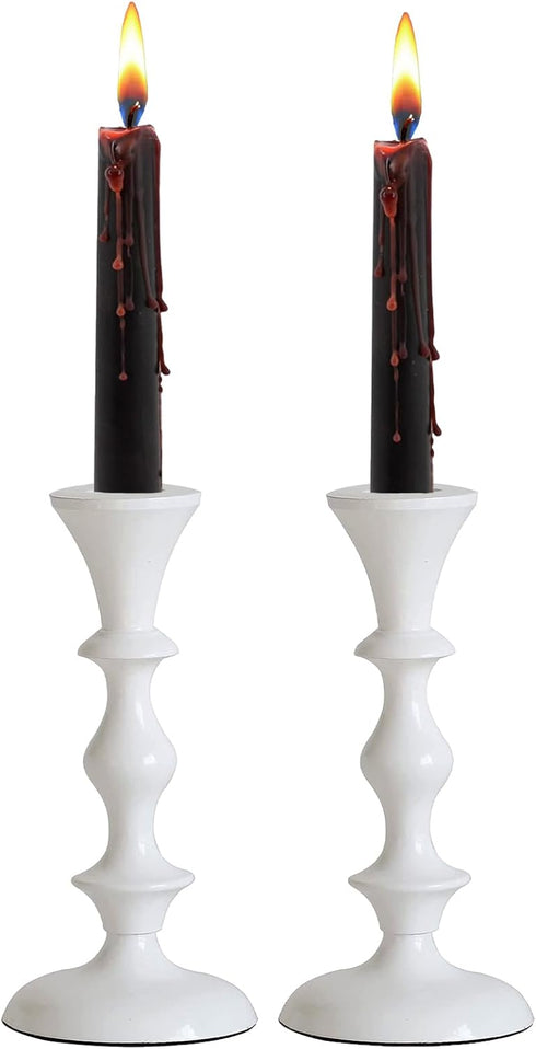 Rely+ White Candle Holders Set of 2 Decorative Centerpiece Table Candlesticks Holders for Taper Candles Home Decor Candle Holders for Dinner Party...