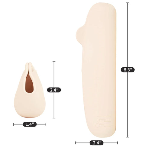 Makeup Brush Holder,Silicone Makeup Brush Organizer with Clasp Closure,Portable Makeup Tools Organizer,Multi-Function Cosmetic Brush Case for Vani...