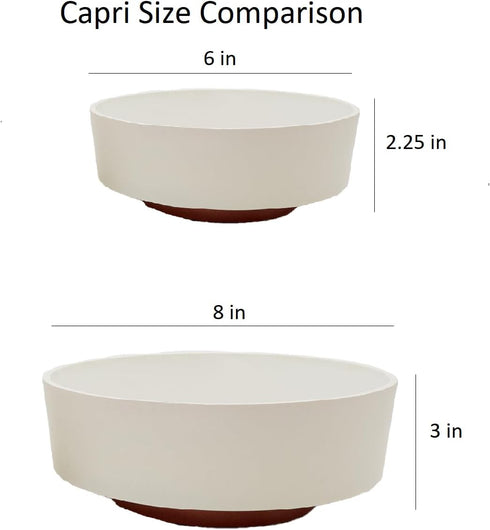 The HC Companies 6 Inch Round Capri Succulent Pot - Decorative Indoor Plastic Planter with Drainage, Vanilla Bisque...