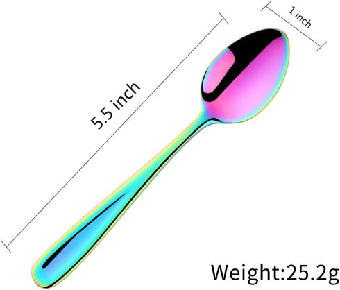 8 Pieces 18/10 Dessert Spoons Teaspoons Small Coffee Spoons Espresso Spoons, 5.5 Inch (multicolor)...