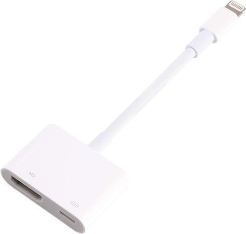 Lightning to HDMI Adapter with Lightning Digital AV Adapter 1080P, Lightning Charging Port White for Select iPhone iPad and iPod Models and HDTV M...
