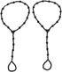 2Pcs Beaded Barefoot Sandals Black Wedding Ankle Bracelet Beads Toe Ring Anklets Chain Beach Foot jewelry for Women (Black)...