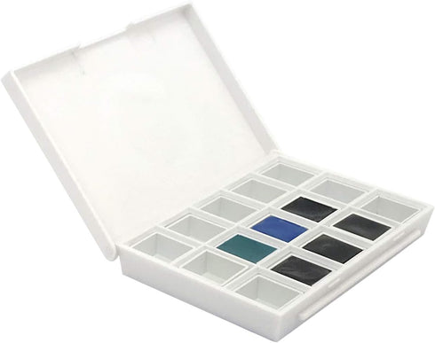 Daniel Smith Hand Poured Watercolor, Half Pans, Earth Set with 6 Watercolor Half Pans, 9 Empty Half Pans, 1 Plastic Travel Case (Total 16 Pieces) ...