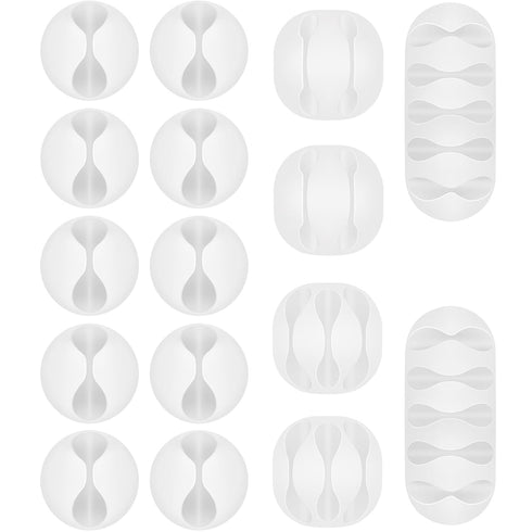Shintop Cable Clips, 16 Pack White Cord Holder Adhesive Cable Organizer Wire Holder for Organizing Phones Chargers Desk Nightstand Car...