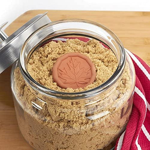 JBK Pottery Terracotta Brown Sugar Saver – Handmade Terra Cotta Sugar Keeper with Decorative Discs – Food-Safe Brown Sugar Keeper, Made in the USA...