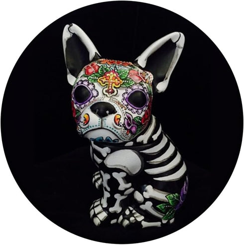 Day Of The Dead French Bulldog Sugar Skull Frenchie Lovers PopSockets PopGrip: Swappable Grip for Phones & Tablets PopSockets Adhesive PopGrip...