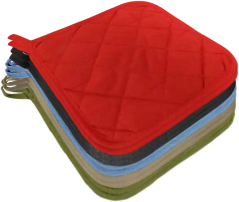 American Linen (Ten) 10 Pack Pot Holders 6.5 Square Solid Color Everday Quality Kitchen Cooking Chef Linens (Multi Color)...