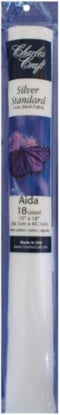 DMC TC8836-6750 Silver Label Aida Count with Soft Tube, White, 15 by 18-Inch, 18-Pack...
