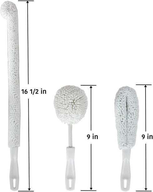 Lily's Home Decanter Cleaning Brush Set, Glassware Cleaning Brushes for Hard to Reach Areas, Ideal for Champagne Flutes, Beer Mugs, Baby Bottles a...