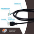 AC Power Cord Pigtail Heavy Duty 14 Gauge 3 Prong 6 Feet Open End 3 Wire SJT 14AWG Power Supply AC Plug NEMA 5-15P, Replacement AC Wall Cable 15A,...