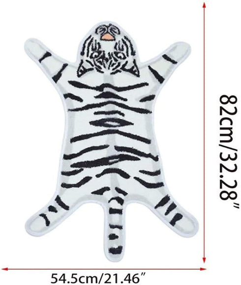 Tiger Print Rug Cartoon Cute Faux Area Rugs Fluffy Animal Print Mat Carpet Kids Small Rugs for Playroom Room Home Decor (2.6x1.8Ft /32.2" Lx21.4 W...
