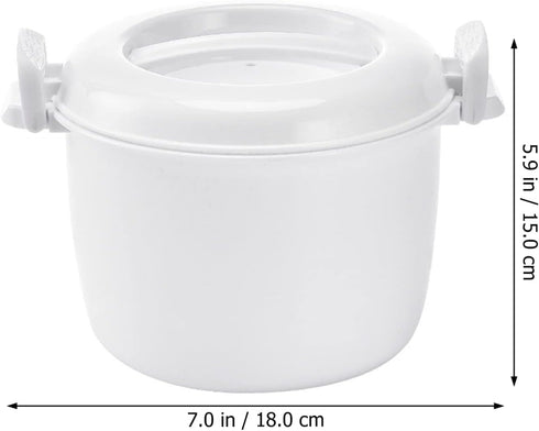 Microwave Rice Cooker Rice Steamer:2pcs Round Microwave Food Container Microwaveable Rice Pasta Cooker Microwave Rice Steamer for Rice Chicken Pas...