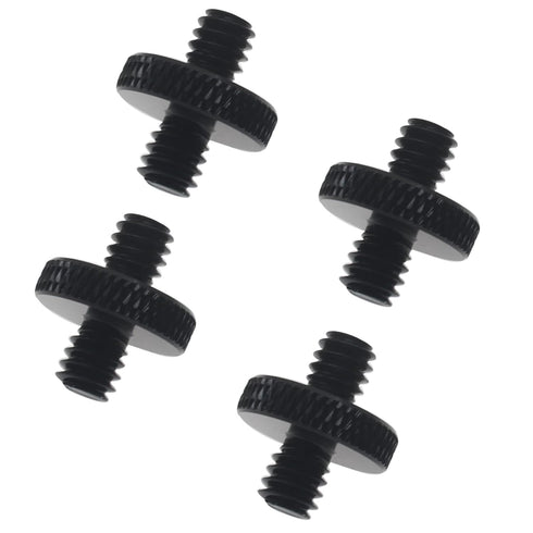 4pcs Camera Mount Screw 1/4" Male to 1/4" Male Threaded Tripod Screw Adapter Double Sided Standard Mounting Thread Converter(Black)...