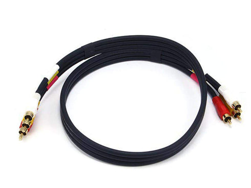 Monoprice 102196 3-Feet Triple RCA Stereo Video Dubbing Composite Cable (3 x RG59U Cable ), Black...