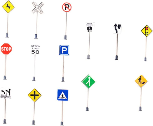 TOYANDONA 14pcs Micro Landscape Accessories Miniature Stuff Kids Playset Childrens Play Sets Traffic Indicator Model Traffic Street Signs Mini Tra...