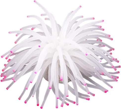 Mallofusa Artificial Aquarium Fish Tank Decoration Silicone Sea Anemone Artificial Fish Tank Ornament Decoration (White)...