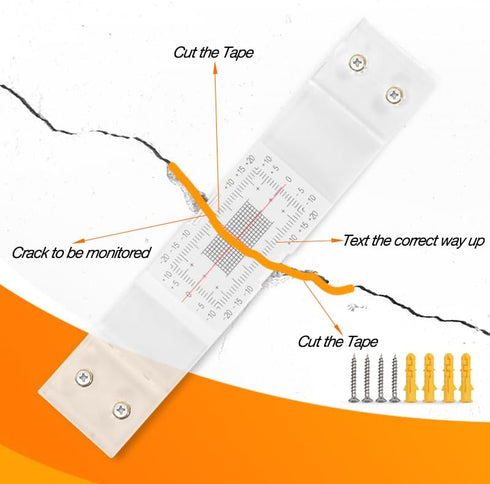 Crack Monitoring Record, Standard Tell-Tale Crack Monitor for the Standard and Corner Tell-Tale (1PCS)...