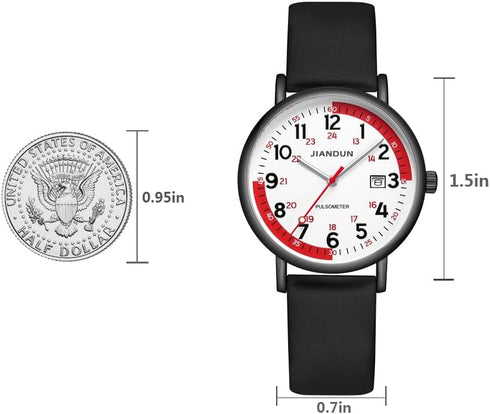 Waterproof Nurse Watch for Medical,Professionals,Students,Women Men, 24 Hour with Second Hand, Military Time Easy to Read Dial...