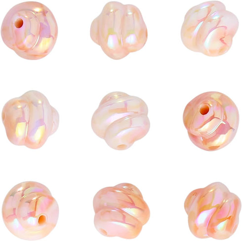Firstmeet 30pcs Tiny Satin Luster ABS Beads Twisted Loose Spacer Beads for Jewelry Making Bracelets Earrings Necklaces DIY Crafts(DIY-1032-Light O...