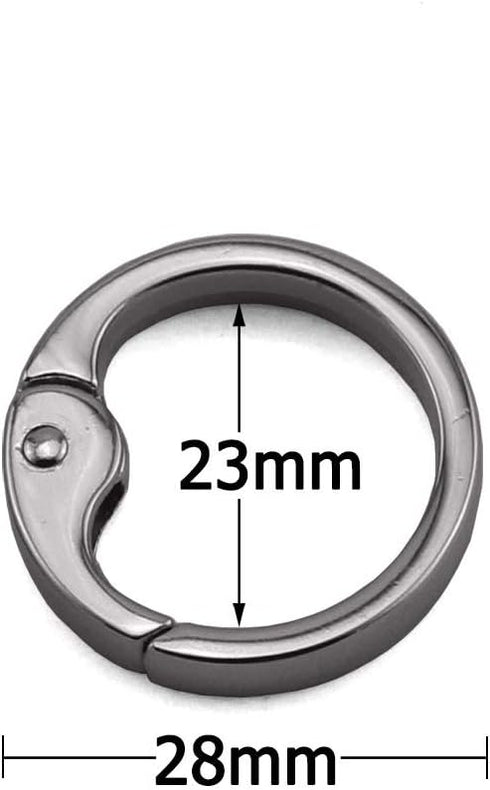 6pcs 28mm Round Spring Snap Hooks Clip DIY Accessories for Handbag Purse Shoulder Strap Key Chains Buckle Alloy Circle Round Carabiner Metal Sprin...