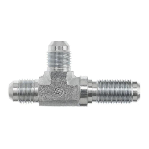 2704-06-06-06-FG Forged Steel Bulkhead Run Tee Tube Fitting, 9/16"-18 SAE x 9/16"-18 SAE x 9/16"-18 SAE Thread, 3/8" Male JIC x 3/8" Male JIC x 3/...