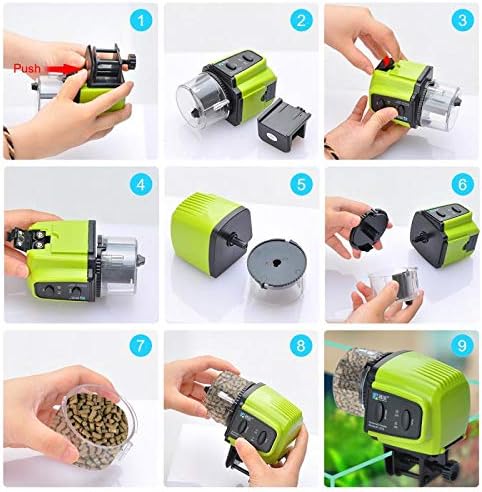 Automatic Fish Feeder, Lychee Fish Feeder Fish Food Vacation Feeder Moisture-Proof Electric Timing Automatic Feeder for Aquarium Fish Tank...