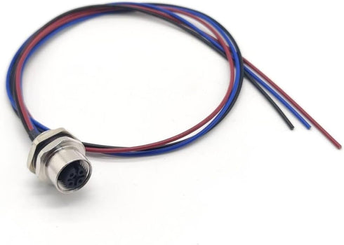 M12 Female Connector with Cable 0.2M A Coded Back Mount Wiring Waterproof 3Pin Straight Socket......