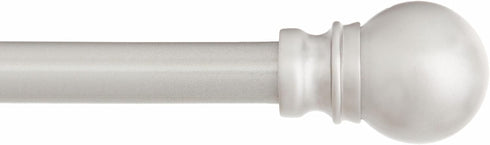 Kenney KN55971 Davenport Ball End Petite Café Decorative Window Curtain Rod, 48-86" Adjustable Length, Brushed Nickel Finish, 1/2" Diameter Steel ...