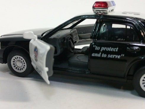 KiNSMART Ford Crown Victoria 5" 1:42 Scale Police Interceptor Car w/Pullback Action...