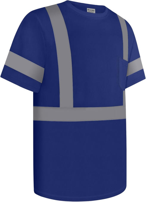 Hi Vis Shirts for Men Class 3 High Visibility Shirts with Short Sleeves, Reflective Safety Shirts for Men Women, ConstrUCRtion Shirts, Durable & B...