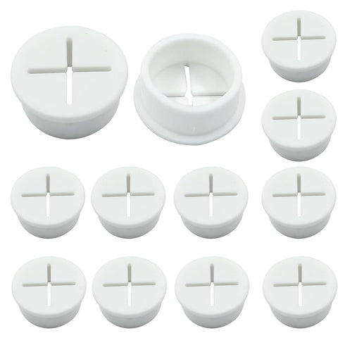12Pcs 1 Inch Rubber Desk Grommet, Flexible Wire Cord Grommets, Silicone Cable Hole Cover for Office Desk Table Furniture Wall Organizer (White)...
