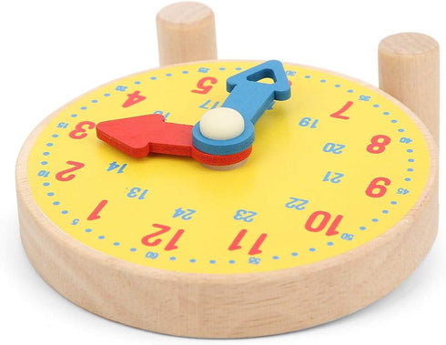 Toddler Teaching Clock, Wooden Clock Toy Numbers Clock Model Toy Time Learning Clock Learning to Tell Time Educational Kindergarten Toy for Childr...