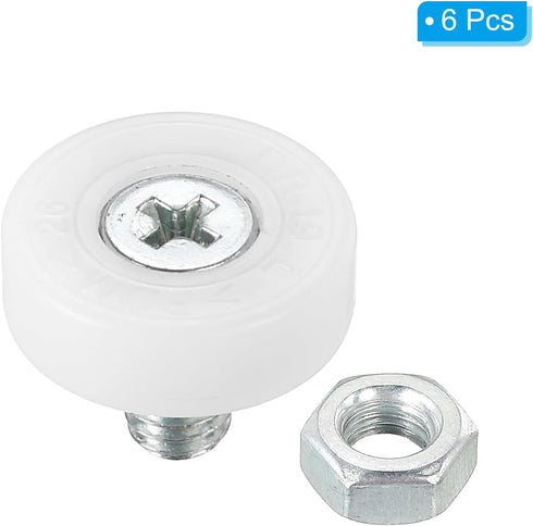 PATIKIL 19mm Drawer Rollers, 6 Pack Plastic Drawer Pulley Replacement Wheels Bearing Small Pulley with Nuts...