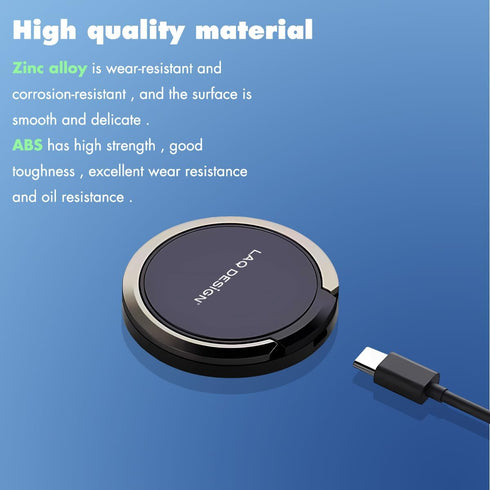 Wireless Charger with Fast Charging Capability,Compatible with iPhone and Samsung Galaxy S24, Google Pixel 8 | iPhone Charger Pad with Finger Ring...