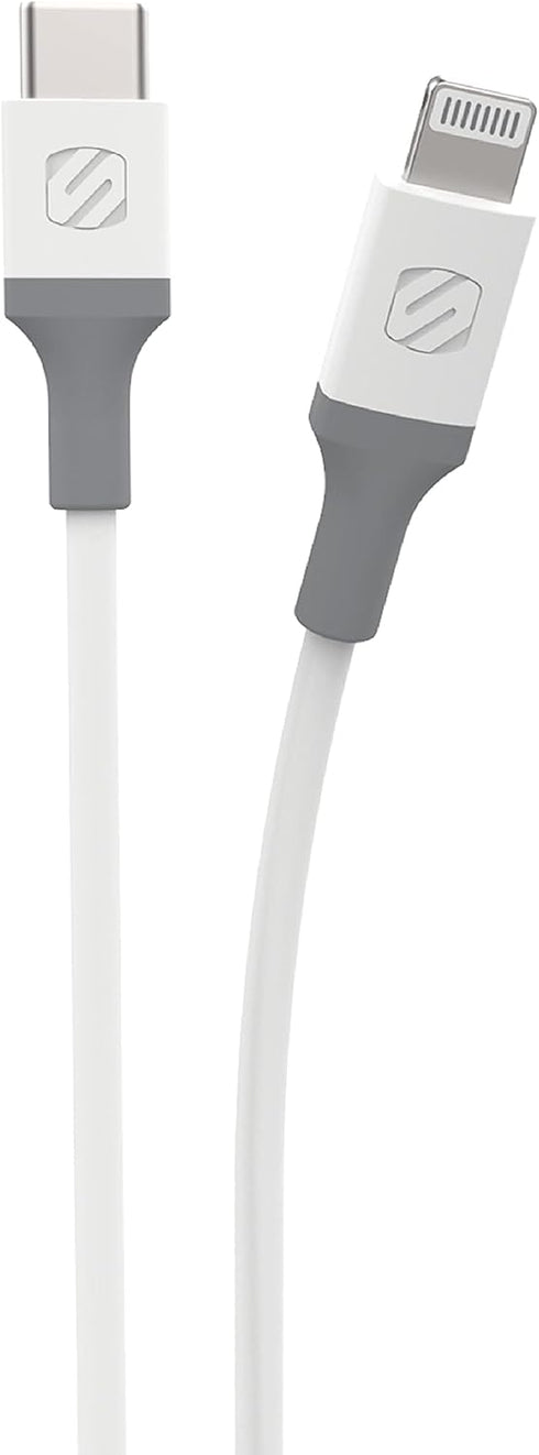 Scosche Ci44WG-SP Strikeline MFI Certified Lightning Charge & Sync Cable for All Lightning Devices 4-ft. White/Gray...