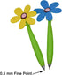 Maydahui 8PCS Flower Ballpoint Pens with Plant Pot Stand on Desk Set Cute Creative Design Colorful for Student Party Valentine's Day(Black and Blu...