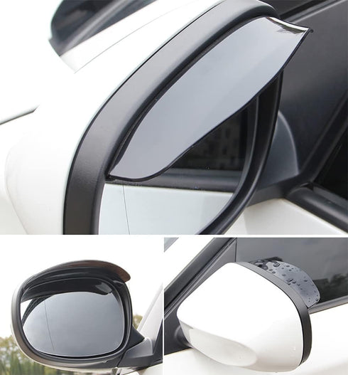Universal Car Side Mirror Rain Guard 2 PCS Black Car Rear View Mirror Rain Covers ,Blind Spot Car Mirror 2 PCS White Round Adjustable Blind Spot M...