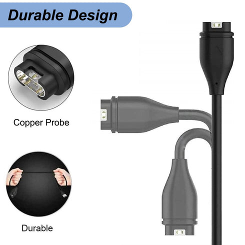 Charger for Garmin Fenix 7 7X 7S, Fenix 6 6X 6S Pro, Fenix 5 5X 5S, Replacement USB Charging Cable with Yellow Charger Port Dust Plug Protector fo...
