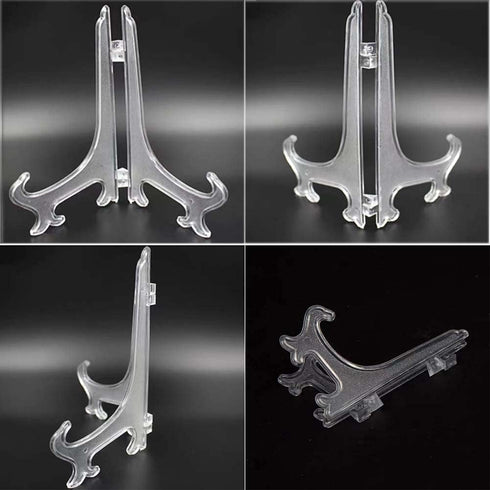 12pcs 3" Plastic Easels or Stand Plate Holders to Display Photo Place Card Collectibles Light Items at Weddings Home Decoration Birthdays Party Ta...