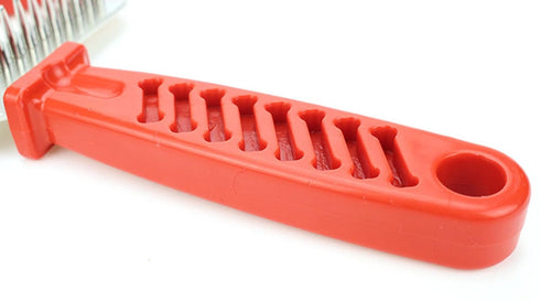 Dog rake hair removal brush comb - bottom coat rake for dogs, cats, long hair - hair removal brush, single row stainless steel pin - reduce sheddi...