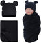 PESAAT Cotton Baby Swaddle Hat Set Newborn Infant Hats Receiving Blankets for Baby Boys Girls...