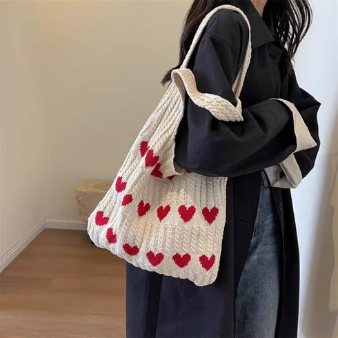 Women Crochet Tote Bag Cute Knit Shoulder Bag Aesthetic Purse Handbags for Shopping Travel Beach...