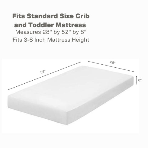 Everyday Kids 2-Pack Fitted Crib Sheets, 100% Soft Breathable Microfiber Baby Sheet, Fits Standard Size Crib Mattress 28in x 52in, White Nursery S...