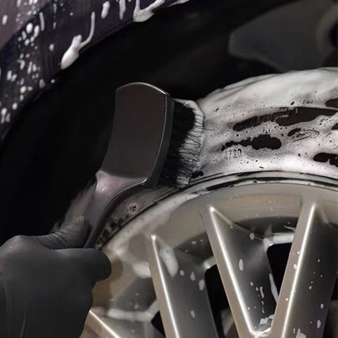ICSTM Wheel Brush Tire Brush Car Wash Brush Tire Brush Car Carpet Cleaner Used for Cleaning Car Tires, Wheels and Carpets, with a Short Handle Tha...