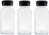3 Pcs 8 Ounce Plastic Juice Bottles, Reusable Bulk Beverage Containers for Juice, Milk and Other Beverages, Black lid...