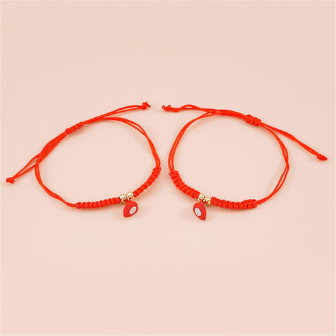 2Pcs Braide Red String of Fate Bracelet Set for Lover Women Men Couple Matching Bracelet Relationship Good Luck Protection Jewelry Gift...